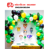 Bộ Bóng Sinh Nhật Chủ Đề Rừng Xanh | Jungle Safari Balloons Garland Kit KAB08