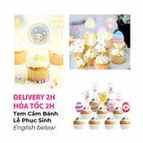 Bộ Tem Cắm Bánh Lễ Phục Sinh Nhiều Mẫu - Easter Cupcake Toppers Set LPS09