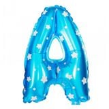 Letter balloon A-Z in blue polka dot foil 40cm