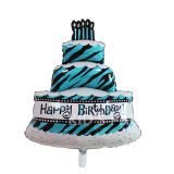 Bong bóng hình bánh kem xanh M