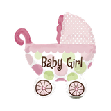 Baby girl pram foil balloon