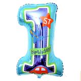 Blue number 1 birthday foil balloon 40cm