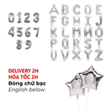 Bóng Chữ Màu Bạc Silver Letter Foil Balloon 40cm BSO41