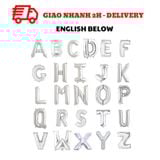 Bóng Chữ Màu Bạc 40cm - Silver Foil Letter Balloons 40cm BSO35