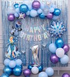 Bộ Bóng Trang Trí Sinh Nhật Elsa Màu Xanh Tím - Blue Purple Foil Balloon Combo SEC20