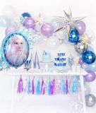 Bộ Bóng Trang Trí Sinh Nhật Elsa Màu Xanh Trắng Tím - Blue White Purple Elsa Foil Balloon Combo SEC21
