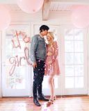 Bộ bong bóng trang trí tiệc thông báo giới tính màu hồng tbgt12