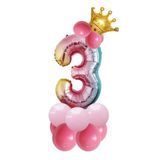 Combo Crown Number Balloons 70cm bse31