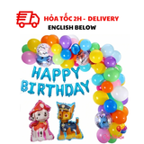 Bộ Dây Bóng Happy Birthday Chủ Đề Chó Cứu Hộ - Paw Patrol Colorful Balloons Garland CCH02
