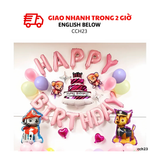 Bộ Bong Bóng Chó Cứu Hộ Màu Hồng Pastel Pink Pastel Paw Patrol Balloon Set CCH23