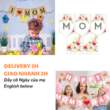 Bộ dây cờ trang trí Ngày của Mẹ nhiều mẫu Mother's Day Bunting mfd07
