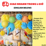 Bộ Lồng Đèn Tổ Ong Trung Thu Vàng Xanh - Mid-Autumn Honeycomb Yellow Blue Set TTHU05