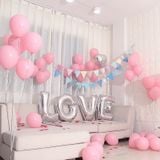 Bộ bong bóng trang trí kỉ niệm màu hồng chữ bạc hpni33