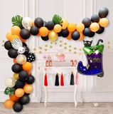 Bộ Bóng Trang Trí Halloween Màu Đen Cam - Black Yellow Halloween Foil Balloon Combo BBHL55