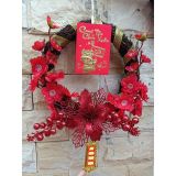 1 vòng hoa màu đỏ trang trí tết - Wreath for Tet pktet61