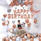 Bộ bong bóng trang trí tiệc sinh nhật màu rosegold snnl64