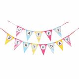 Multicolor stripes Happy Birthday bunting
