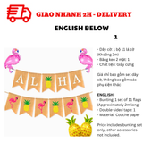 Dây cờ trang trí tiệc Hawaii banner alha04