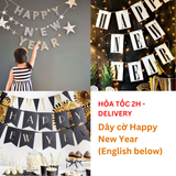 Dây Cờ Happy New Year Nhiều Mẫu Happy New Year Bunting DCNY03
