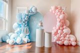 Bộ bong bóng trang trí tiệc dự đoán giới tính màu xanh hồng Pastel tbgt08