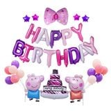 Peppa pig Happy birthday balloon set