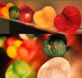 Heart shaped cotton ball lights