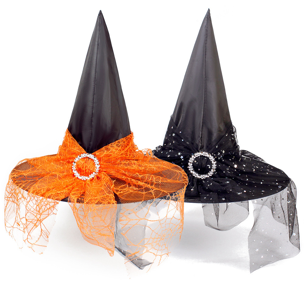 Sombrero de Bruja con Velo - ¡El Toque Final para tu Disfraz de Halloween! - Sombrero de Bruja con Velo