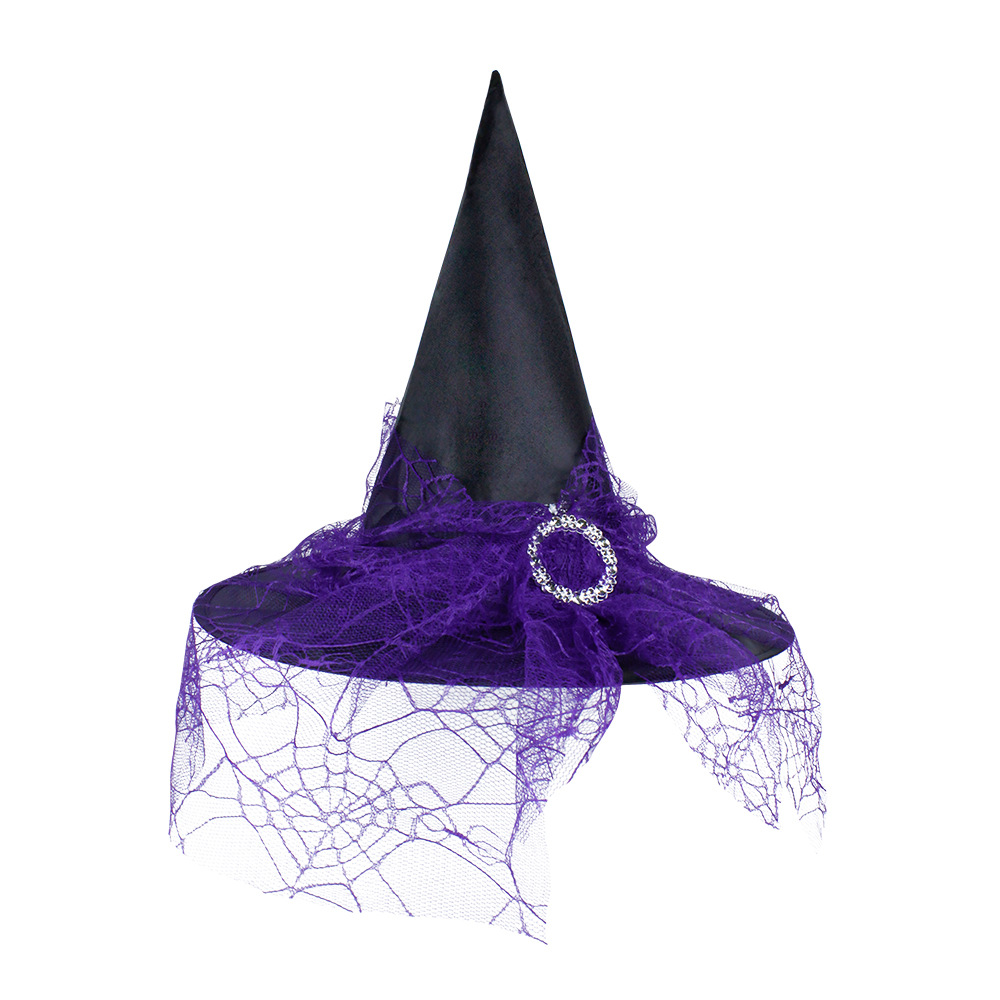 Sombrero de Bruja con Velo - ¡El Toque Final para tu Disfraz de Halloween! - Sombrero de Bruja con Velo