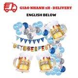 Bộ Bóng Và Dây Cờ Trang Trí Tiệc Oktoberfest - Oktoberfest Foil Balloon And Bunting Combo OTBF23