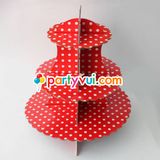 Khay bánh cupcake 3 tầng màu đỏ - Red 3 tiered Cupcakes