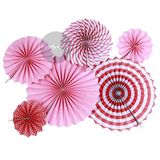 Bộ quạt hoa cúc đỏ 6/gói