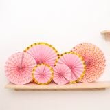 Bộ quạt hoa cúc hồng 6/gói