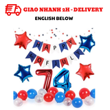 Bộ bóng trang trí tiệc Quốc Khánh Mỹ - 4 of July combo qkm08