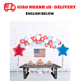 Bộ bóng trang trí ngày Quốc Khánh Mỹ - 4 of July combo qkm11
