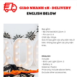 Bộ Đèn Led Chữ BOO Trang Trí Tiệc Halloween BOO LED Light For Halloween Decoration BBHL113