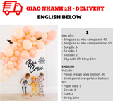 Bộ Bóng Trang Trí Halloween Màu Cam Pastel - Pastel Orange Halloween Foil Balloon Combo BBHL40
