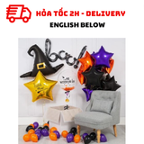 Bộ Bóng Nón Phù Thủy Halloween Witch Hat Foil Balloon Combo BBHL67