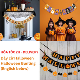 Bộ Dây Cờ Trang Trí Halloween Hình Ma Màu Trắng Halloween Bunting BBHL10