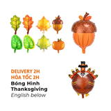 Bóng Hình Gà Tây, Lá Phong Đỏ, Hạt Dẻ Trang Trí Lễ ThanksGiving - Turkey, Red Maple Leaf, Chestnut Balloons For Thanksgiving Decoration TGV07