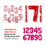 Bong Bóng Số Màu Đỏ, Hồng Và Rose Gold Trang Trí Tiệc - Red, Pink And Rose Gold Number Foil Balloons For Party Decorations WMD63