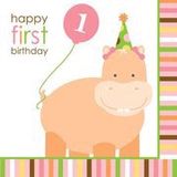 Napkins Pink Hippo Sweet at one Large