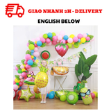 Bộ Bóng Trang Trí Sinh Nhật Hình Trái Cây - Fruity Birthday Foil Balloon Combo TCD03