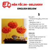 Combo Pompom Hoa Giấy Trang Trí Lễ Phục Sinh Paper Flower Pompom For Thanksgiving Decoration TGV02