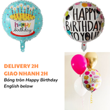 Bóng tròn Happy Birthday nhiều mẫu - Happy birthday round balloon bbcs18
