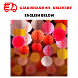 Bộ Lồng Đèn Tổ Ong Trung Thu Nhiều Màu - Multi-color Mid-Autumn Honeycomb Set TTHU03