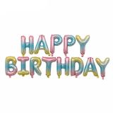 Bong bóng chữ Happy Birthday cầu vồng 40cm