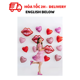 Bộ Bóng Trang Trí Valentine Màu Hồng Đỏ - Red Pink Balloon Sets For 14/02, Couples Day Decoration VLT66