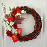 Vòng hoa trang trí Tết - Tet holiday wreath pktet10