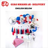 Bộ bóng trang trí tiệc 4 of July combo qkm21