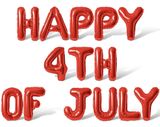 Bộ Bóng Trang Trí Happy 4th Of July Màu Đỏ - Red Color Happy 4th Of July Balloon Combo For USA Independence Day QKM32